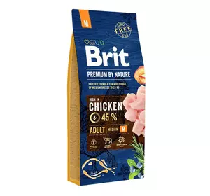 Сухий корм для собак Бріт Brit Premium Adult Medium Chicken середніх порід з куркою, 15 кг Сухий корм для собак Бріт Brit Premium Adult Medium Chicken середніх порід з куркою, 15 кг