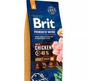 Сухий корм Бріт Brit Premium Adult M для дорослих собак середніх порід (від 10 до 25 кг), 1 кг