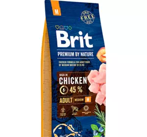 Сухий корм Бріт Brit Premium Adult M для дорослих собак середніх порід (від 10 до 25 кг), 1 кг Сухий корм Бріт Brit Premium Adult M для дорослих собак середніх порід (від 10 до 25 кг), 1 кг