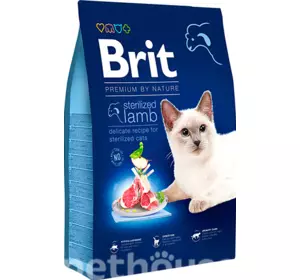 Сухий корм Бріт Brit Premium by Nature Cat Sterilized Lamb з ягням для стерелізованих котів, 800 г