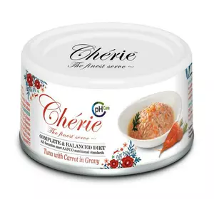 Корм вологий Cherie Complete&Balanced (Urinary) для підтримки сечовивідних шляхів у котів з тунцем та морквою, 80 г