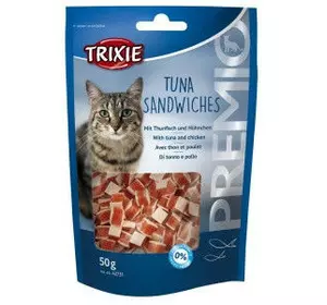 Ласощі для кішок Trixie TX-42731 PREMIO Tuna Sandwiches з тунцем і куркою 50 г Ласощі для кішок Trixie TX-42731 PREMIO Tuna Sandwiches з тунцем і куркою 50 г