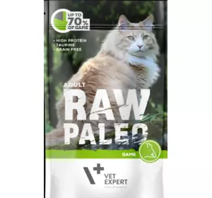 Вологий корм для котів Vet Expert Raw Paleo Adult Cat Game з дичиною, 100 г Вологий корм для котів Vet Expert Raw Paleo Adult Cat Game з дичиною, 100 г