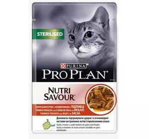 Вологий корм для кішок Purina Pro Plan Sterilised Nutrisavour з яловичиною 85 г