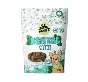 Ласощі для собак Містер Бандіт Mr.Bandit Дентал Міні для здоров'я зубів собак малих порід з кроликом, 80 г Ласощі для собак Містер Бандіт Mr.Bandit Дентал Міні для здоров'я зубів собак малих порід з кроликом, 80 г