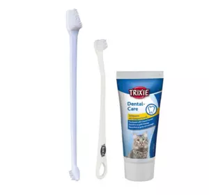 Зубна паста зі щіткою для котів Trixie 25620 (паста + 2 щітки) 50 г