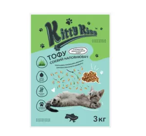 Наповнювач Кіті Кіс Kitty Kiss Тофу соєвий для котів з ароматом свіжоскошеної трави, 3 кг Наповнювач Кіті Кіс Kitty Kiss Тофу соєвий для котів з ароматом свіжоскошеної трави, 3 кг