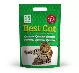 Силикагелевий наповнювач Best Cat Green Apple 15 літрів Силикагелевий наповнювач Best Cat Green Apple 15 літрів