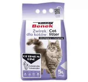 Наповнювач бентонітовий Супер Бенек Super Benek Optimum Lavander для котячих туалетів лаванда, 5 л Наповнювач бентонітовий Супер Бенек Super Benek Optimum Lavander для котячих туалетів лаванда, 5 л