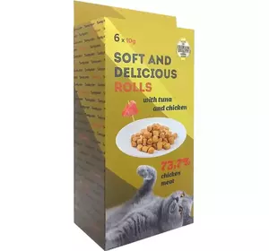 Ласощі Lucky Star для кішок роли з тунцем та куркою (в стіках), 6 х 10 г (CS002) Ласощі Lucky Star для кішок роли з тунцем та куркою (в стіках), 6 х 10 г (CS002)