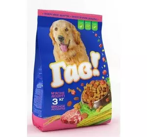 Сбалансированный сухой корм Гав! для взрослых собак с мясным ассорти, 3 кг Сбалансированный сухой корм Гав! для взрослых собак с мясным ассорти, 3 кг