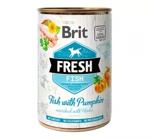 Консерви для собак Бріт Brit Fresh Fish with Pumpkin з рибою і гарбузом, 400 г Консерви для собак Бріт Brit Fresh Fish with Pumpkin з рибою і гарбузом, 400 г
