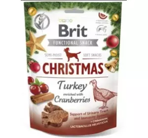 Різдвяні ласощі для собак Brit Care Dog Functional Snack індичка з журавлиною 150 г Різдвяні ласощі для собак Brit Care Dog Functional Snack індичка з журавлиною 150 г