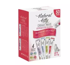 Набір крем-снеків Natural Kitty Creamy для котів на рибній основі 50 шт.х12 г (4 смаки) Набір крем-снеків Natural Kitty Creamy для котів на рибній основі 50 шт.х12 г (4 смаки)