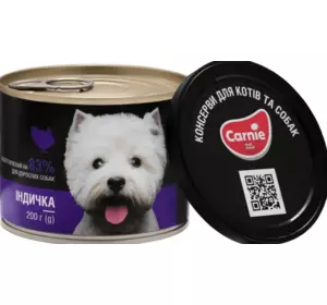 Консерви для собак Карні Carnie паштет м'ясний для дорослих собак з індичкою 200 г Консерви для собак Карні Carnie паштет м'ясний для дорослих собак з індичкою 200 г