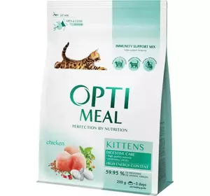 Сухий корм Оптиміл Optimeal для кошенят зі смаком курки, 200 г Сухий корм Оптиміл Optimeal для кошенят зі смаком курки, 200 г