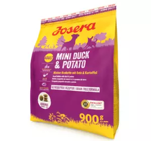 Сухий корм Josera Mini Duck & Potato (Міні Дак енд Потейто) для дорослих собак дрібних порід, 900 г Сухий корм Josera Mini Duck & Potato (Міні Дак енд Потейто) для дорослих собак дрібних порід, 900 г