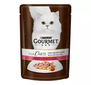 Gourmet A La Carte Шматочки з фореллю і овочами в підливі / 85 гр Gourmet A La Carte Шматочки з фореллю і овочами в підливі / 85 гр