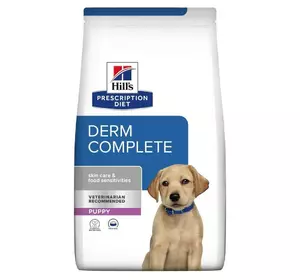 Сухий корм для цуценят Хіллс Hills PD Derm Complete 12 кг при харчовій алергії / дерматиті з рисом і яйцем Сухий корм для цуценят Хіллс Hills PD Derm Complete 12 кг при харчовій алергії / дерматиті з рисом і яйцем