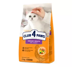 Повнораціонний сухий корм для дорослих кішок CLUB 4 PAWS (Клуб 4 Лапи) Преміум підтримка здоров'я сечовид. системи, 2 кг Повнораціонний сухий корм для дорослих кішок CLUB 4 PAWS (Клуб 4 Лапи) Преміум підтримка здоров'я сечовид. системи, 2 кг