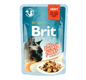 Brit Premium with Turkey Fillets in Gravy for Adult Cats (пауч) Консерви для кішок Шматочки філе індички в Brit Premium with Turkey Fillets in Gravy for Adult Cats (пауч) Консерви для кішок Шматочки філе індички в