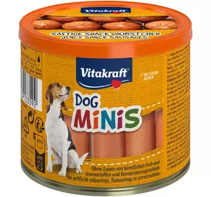 Міні сосиски без оболонки для собак Вітакрафт Vitakraft Dog Minis беззернові ласощі для всіх порід собак, 120 г (12 шт) Міні сосиски без оболонки для собак Вітакрафт Vitakraft Dog Minis беззернові ласощі для всіх порід собак, 120 г (12 шт)