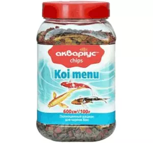 Корм для риб KOI MENU (Коі меню) чіпси 150 г, Акваріус Корм для риб KOI MENU (Коі меню) чіпси 150 г, Акваріус