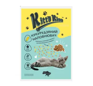 Універсальний наповнювач кукурудзяний Kitty Kiss для котячого туалету, 3 кг Універсальний наповнювач кукурудзяний Kitty Kiss для котячого туалету, 3 кг