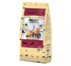 Сухий корм для котів Геда Gheda Chat&Chat Expert корм для кішок старше 1 року з яловичиною та горохом, 900 г Сухий корм для котів Геда Gheda Chat&Chat Expert корм для кішок старше 1 року з яловичиною та горохом, 900 г