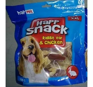 "HapPet"-ласощі для собак "Вухо кролика з курячим м'ясом" 500г "HapPet"-ласощі для собак "Вухо кролика з курячим м'ясом" 500г