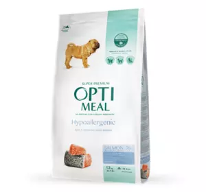 Гіпоалергенний сухий корм Оптиміл Optimeal для дорослих собак середніх та великих порід з лососем, 12 кг Гіпоалергенний сухий корм Оптиміл Optimeal для дорослих собак середніх та великих порід з лососем, 12 кг