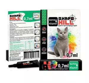 Акарокил краплі від бліх та кліщів для кішок (1 піпетка 0.7 мл) Акарокил краплі від бліх та кліщів для кішок (1 піпетка 0.7 мл)