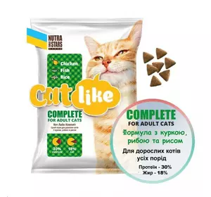 Nutra Five Stars (Нутра Файв Старс) Catlike Complete сухий корм з куркою, рибою та рисом для дорослих котів 10 кг Nutra Five Stars (Нутра Файв Старс) Catlike Complete сухий корм з куркою, рибою та рисом для дорослих котів 10 кг