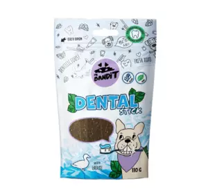 Ласощі для собак Містер Бандіт Mr.Bandit Дентал палички для здоров'я зубів собак з качкою, 110 г Ласощі для собак Містер Бандіт Mr.Bandit Дентал палички для здоров'я зубів собак з качкою, 110 г