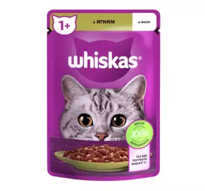 Вологий корм Whiskas (Віскас) з ягням у желе для дорослих котів 85 г Вологий корм Whiskas (Віскас) з ягням у желе для дорослих котів 85 г