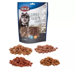 Ласощі для собак Trixie (TX-31854) Premio 4 Superfoods 4 смаки (курка, качка, яловичина та баранина) 400 г Ласощі для собак Trixie (TX-31854) Premio 4 Superfoods 4 смаки (курка, качка, яловичина та баранина) 400 г