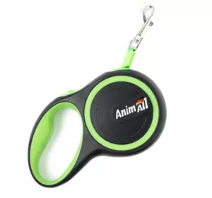 Повідець-рулетка AnimAll М до 25 кг, 5метрів М (Салатово-чорний) Повідець-рулетка AnimAll М до 25 кг, 5метрів М (Салатово-чорний)
