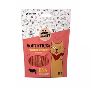 Ласощі для собак Містер Бандіт Mr.Bandit м'які палички з яловичиною для собак, 80 г Ласощі для собак Містер Бандіт Mr.Bandit м'які палички з яловичиною для собак, 80 г