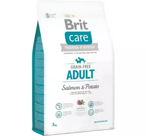 Сухий корм для собак вагою до 25 кг Бріт Brit Care GF Adult Salmon & Potato 3 кг Сухий корм для собак вагою до 25 кг Бріт Brit Care GF Adult Salmon & Potato 3 кг
