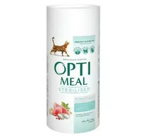 Сухий корм Оптиміл Optimeal для стерилізованих/кастрованих котів зі смаком індичкою та вівса, 700 г Сухий корм Оптиміл Optimeal для стерилізованих/кастрованих котів зі смаком індичкою та вівса, 700 г