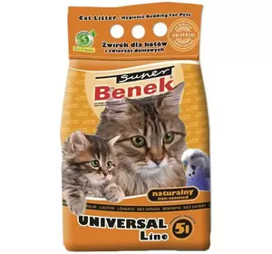 Наповнювач бентонітовий Супер Бенек Super Benek Uniwersalny для котячих туалетів натуральний (без запаху), 5 л Наповнювач бентонітовий Супер Бенек Super Benek Uniwersalny для котячих туалетів натуральний (без запаху), 5 л