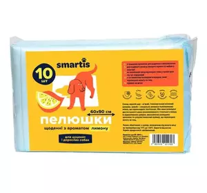 Пелюшки щоденні з ароматом лимону 60х90см 60г/8г (10шт) Smartis Пелюшки щоденні з ароматом лимону 60х90см 60г/8г (10шт) Smartis