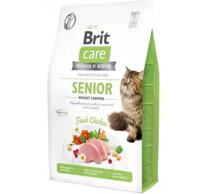 Сухий корм для літніх котів з надмірною вагою Бріт Brit Care Cat GF Senior Weight Control з куркою, 7 кг