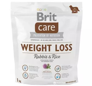 Сухий корм для собак із зайвою вагою Бріт Brit Care Weight Loss Rabbit & Rice 1 кг