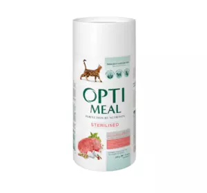 Сухий корм Optimeal з високим вмістом яловичини та сорго для стерелізованих кішок 650 г