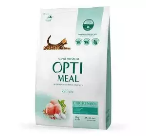 Сухий корм Оптиміл Optimeal для кошенят зі смаком курки, 4 кг Сухий корм Оптиміл Optimeal для кошенят зі смаком курки, 4 кг