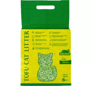 Наповнювач Tofu (Тофу) совий для котів з алое вера 2.6 кг (6 л), Хвостик Наповнювач Tofu (Тофу) совий для котів з алое вера 2.6 кг (6 л), Хвостик