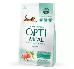 Сухий корм Оптиміл Optimeal для кошенят зі смаком курки, 700 г Сухий корм Оптиміл Optimeal для кошенят зі смаком курки, 700 г