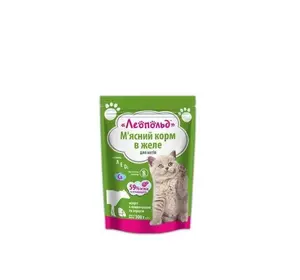 Вологий корм Леопольд для кішок асорті з яловичиною та серцем у желе 100 г Вологий корм Леопольд для кішок асорті з яловичиною та серцем у желе 100 г