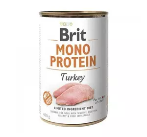 Вологий корм для собак Бріт Brit Mono Protein з індичкою 400 г